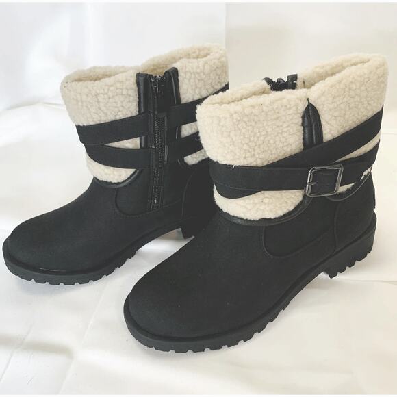 Women Warm Boots Chunky Heel Round Toe Winter Snow Ankle Booties Size 5.5 - Picture 5 of 7